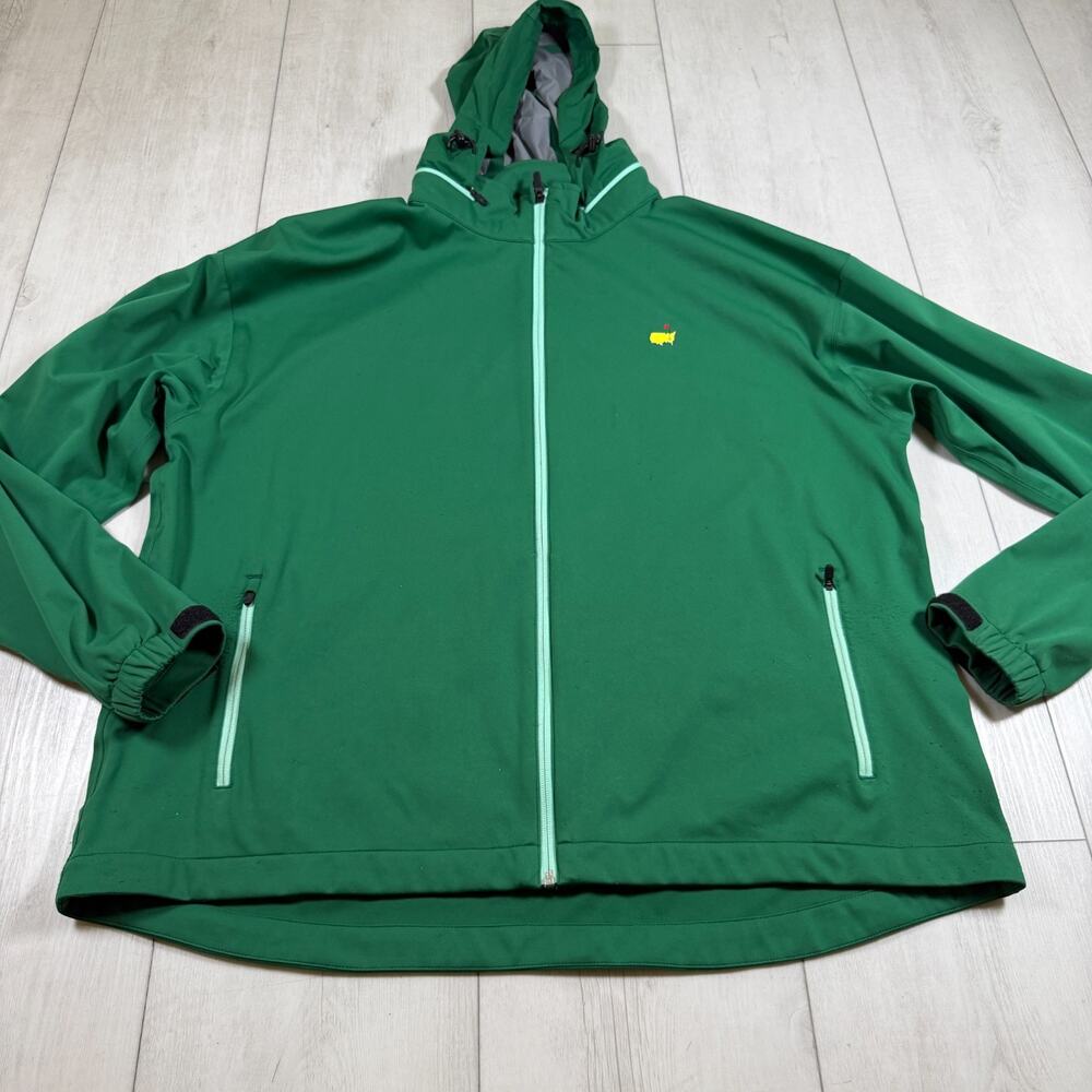 Masters Tournament Tech Green Golf Zip Up Jacket Packable Hood Men's XXL